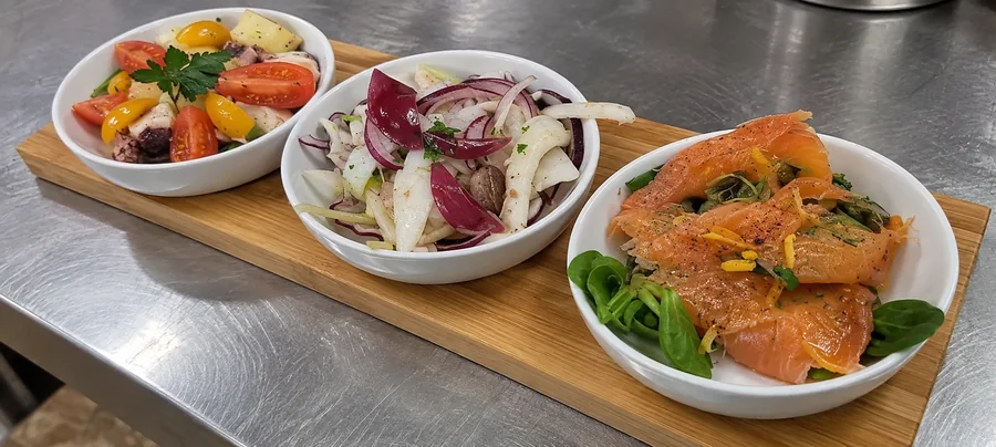 Tre antipasti di mare
